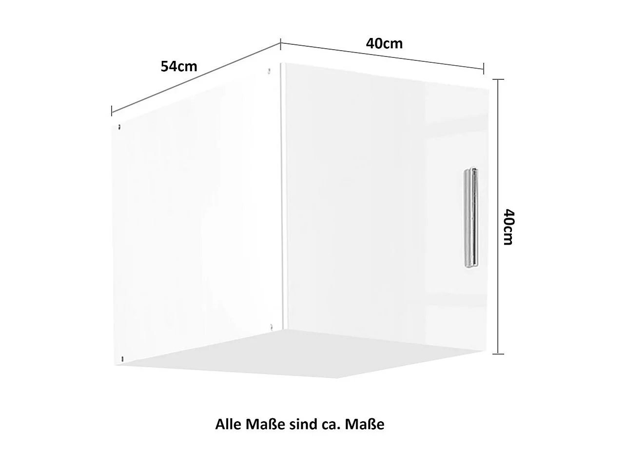 KLEIDERSCHRANKAUFSATZ Malta Weiß Hochglanz 40 / 54 / 40cm