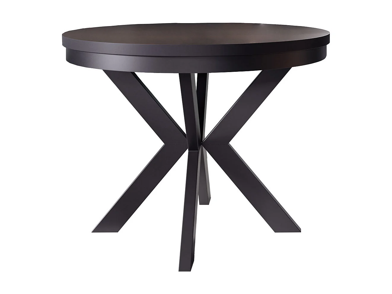 AUSZIEHBARER ESSTISCH Edder Pietra Grigia Schwarz / Schwarz 100/176 / 100 / 76cm