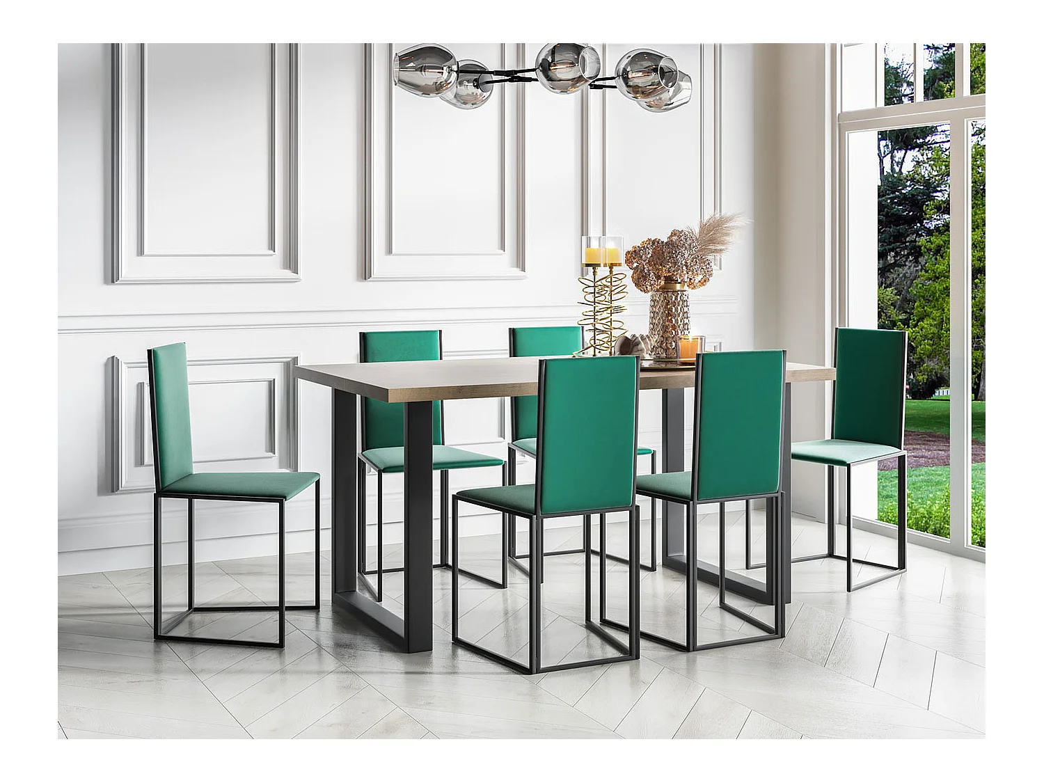 ESSTISCH Pablo 160 Chromix Weiß / Graphit 160/260 / 90 / 76cm