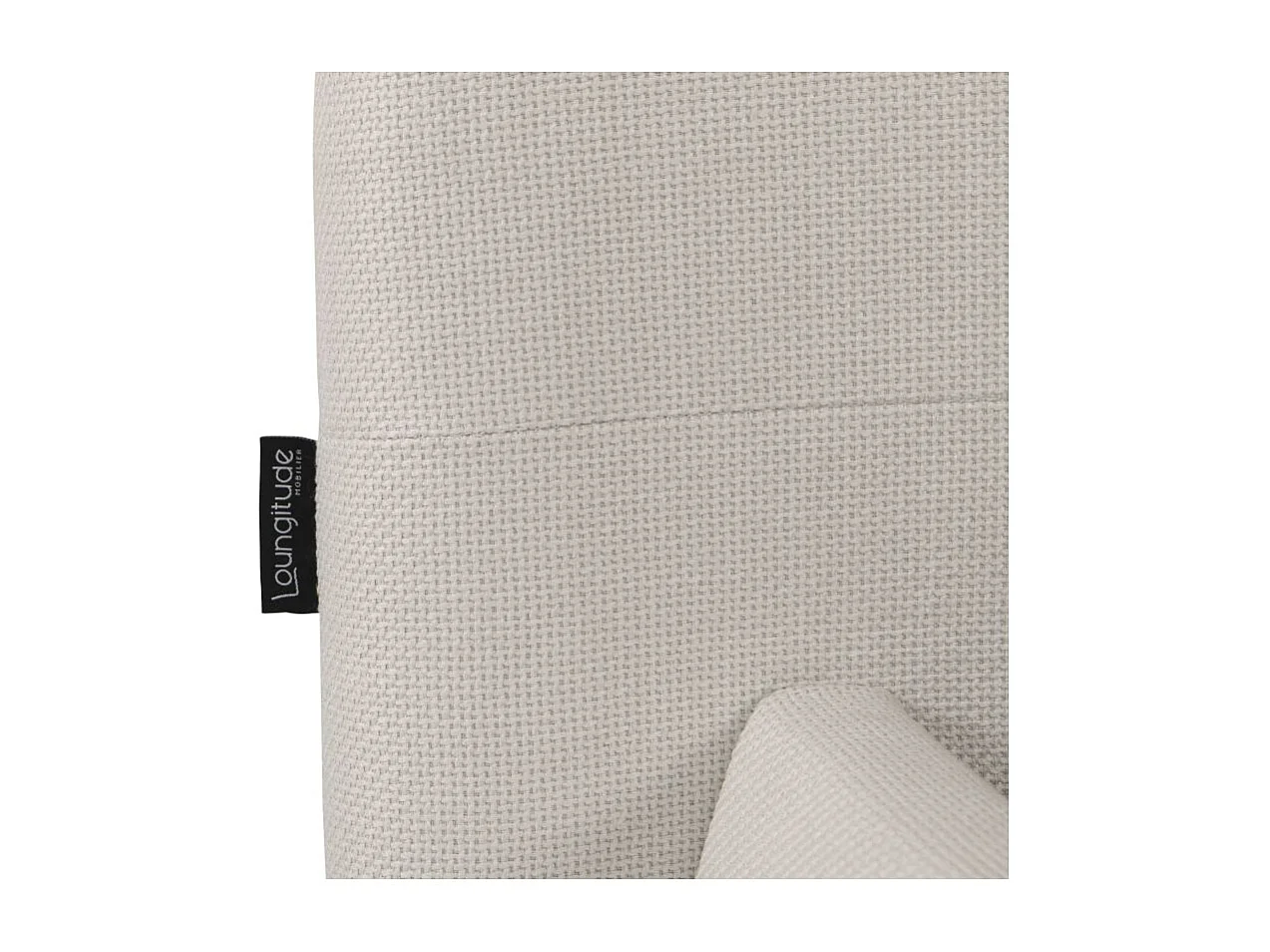 Cadre de lit ROLLY avec coffre en tissu blanc cassé - couchage 180x200cm