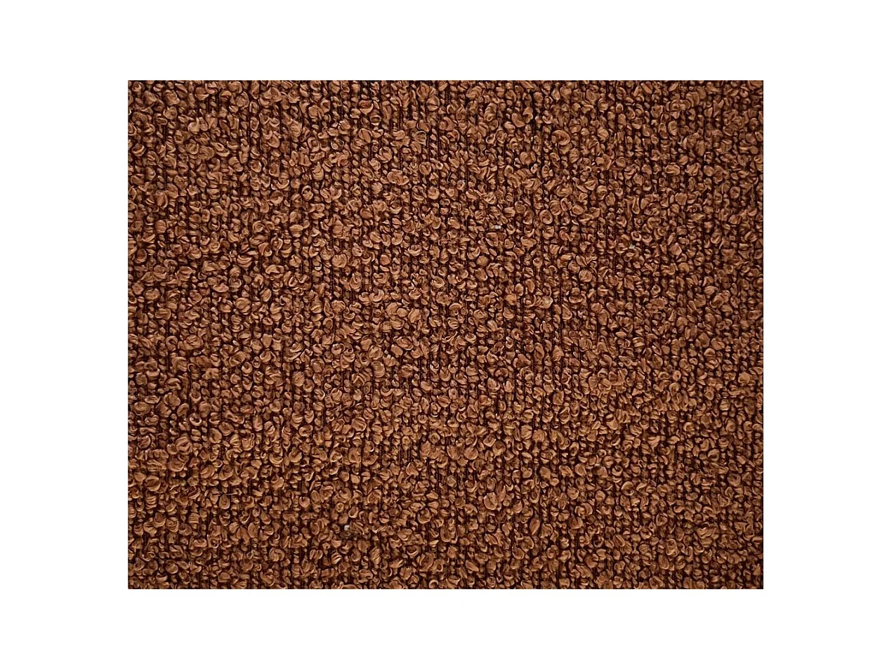 Cadre de lit BULLE rembourré avec coffre en tissu bouclette terracotta - couchage 160x200cm