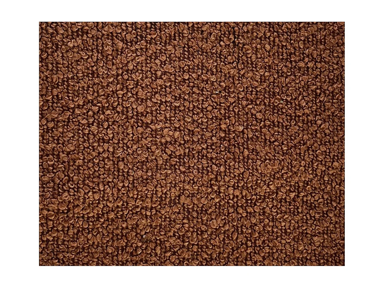 Cadre de lit BULLE rembourré avec coffre en tissu bouclette terracotta - couchage 160x200cm
