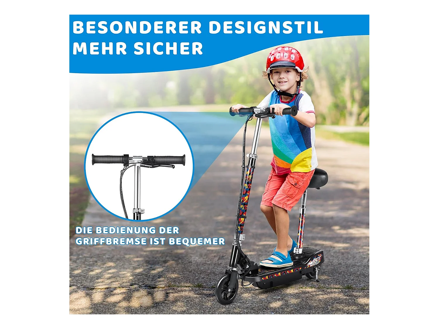Trottinette Électrique E-Scooter pour Enfants : Réglage de Hauteur en 3 Étapes et Modèle Pliable