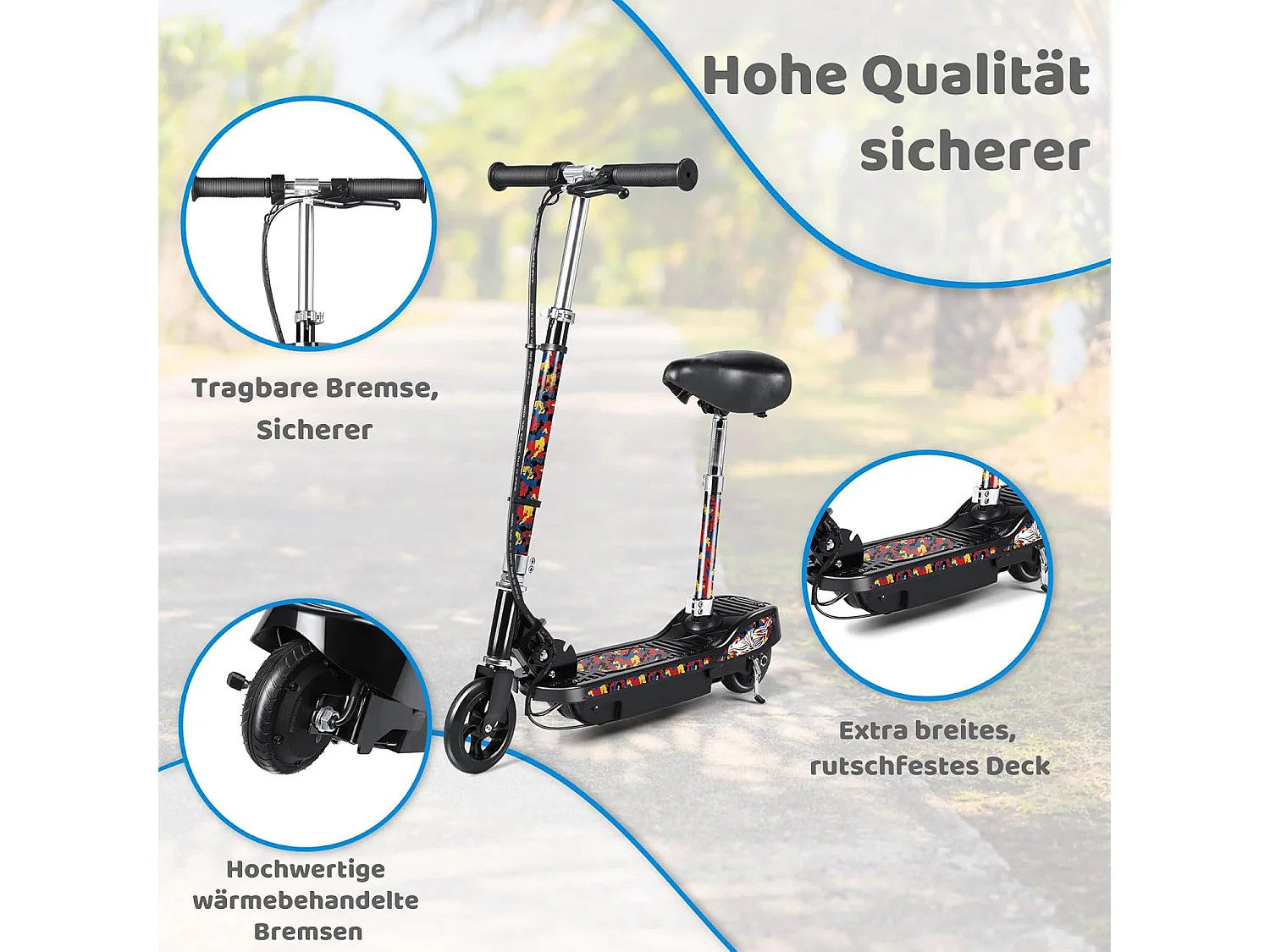 Trottinette Électrique E-Scooter pour Enfants : Réglage de Hauteur en 3 Étapes et Modèle Pliable