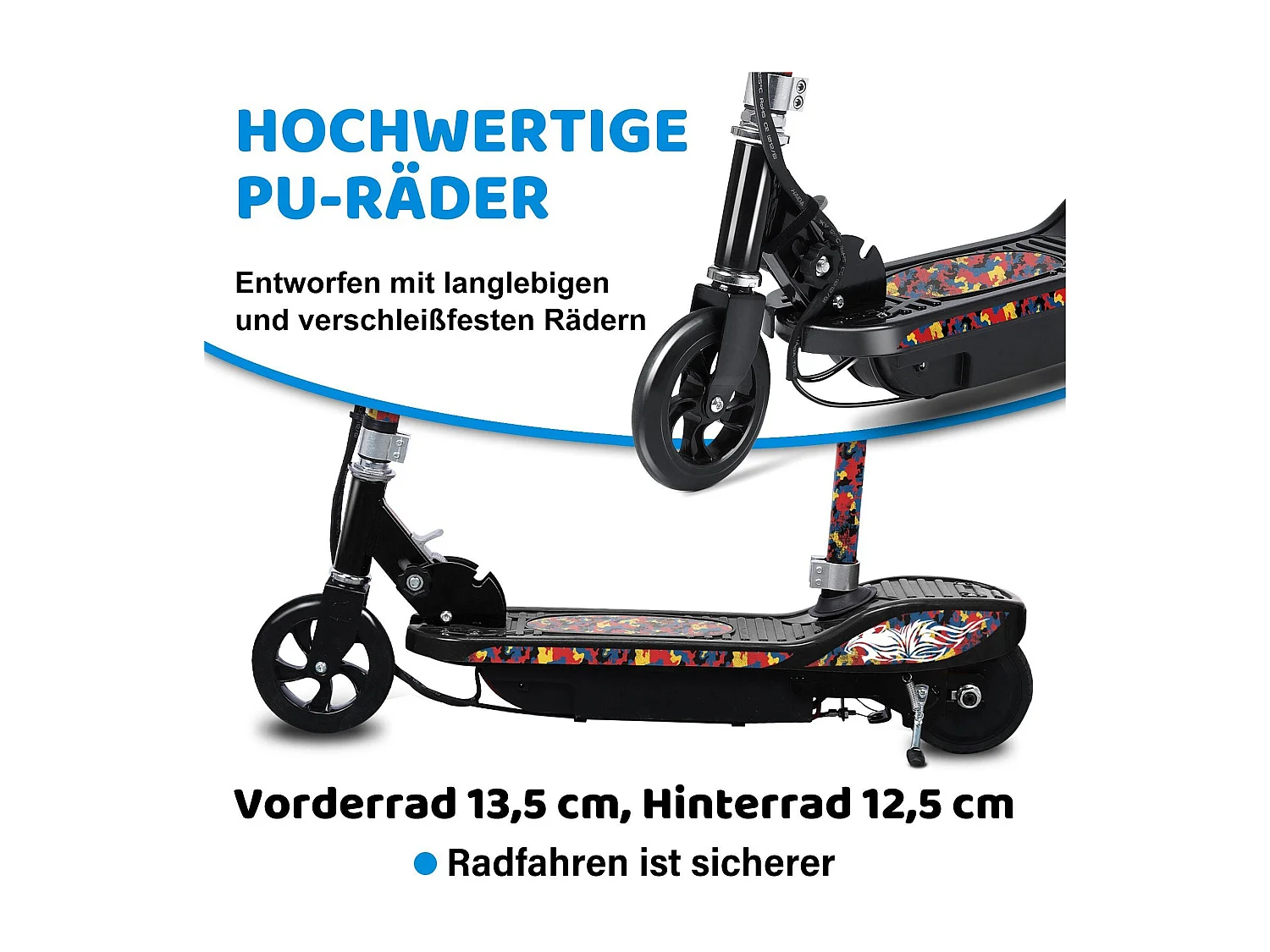 Elektrische scooter voor kinderen: 3-traps hoogteverstelling en opvouwbaar ontwerp