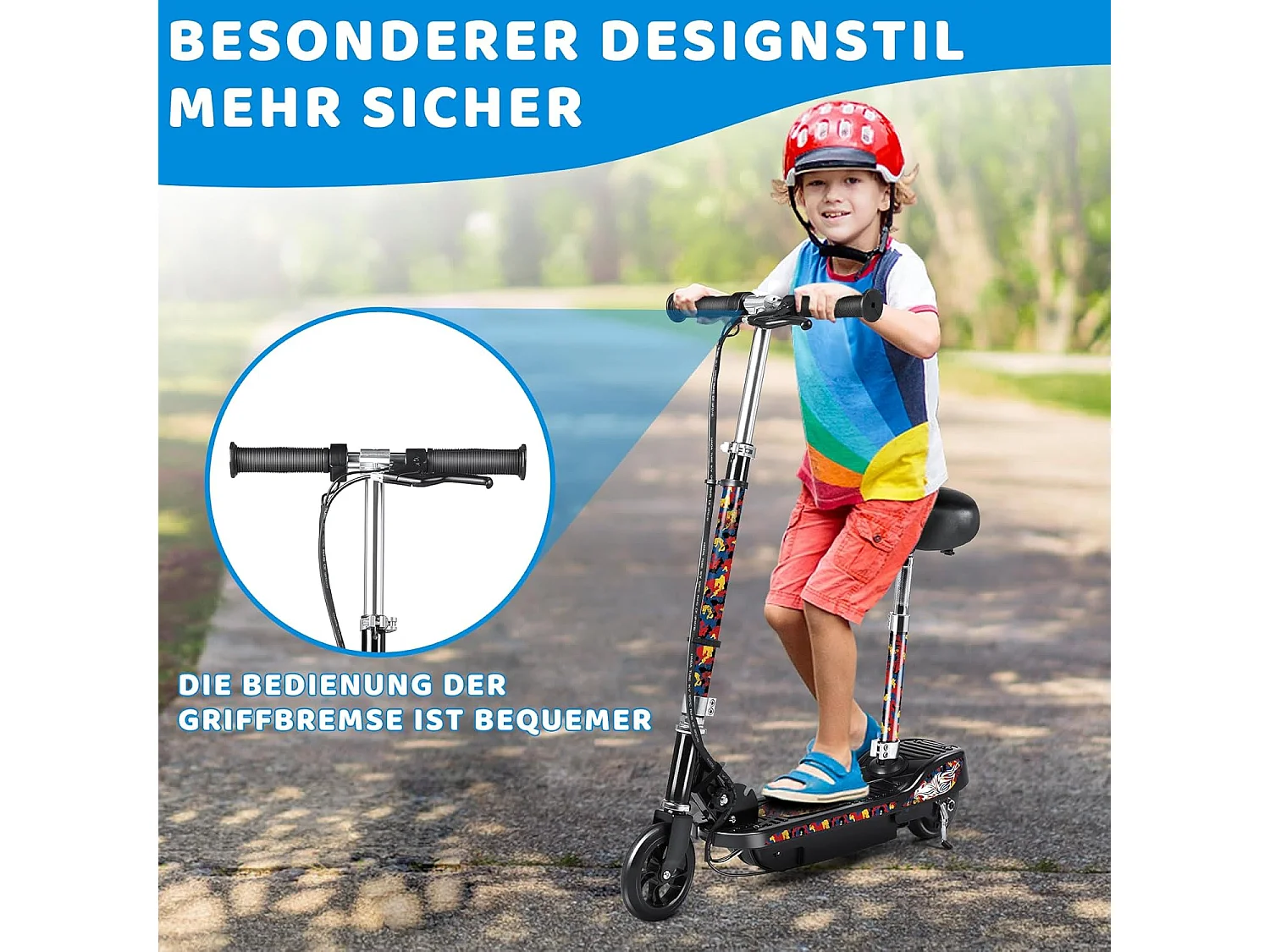 Elektrische scooter voor kinderen: 3-traps hoogteverstelling en opvouwbaar ontwerp