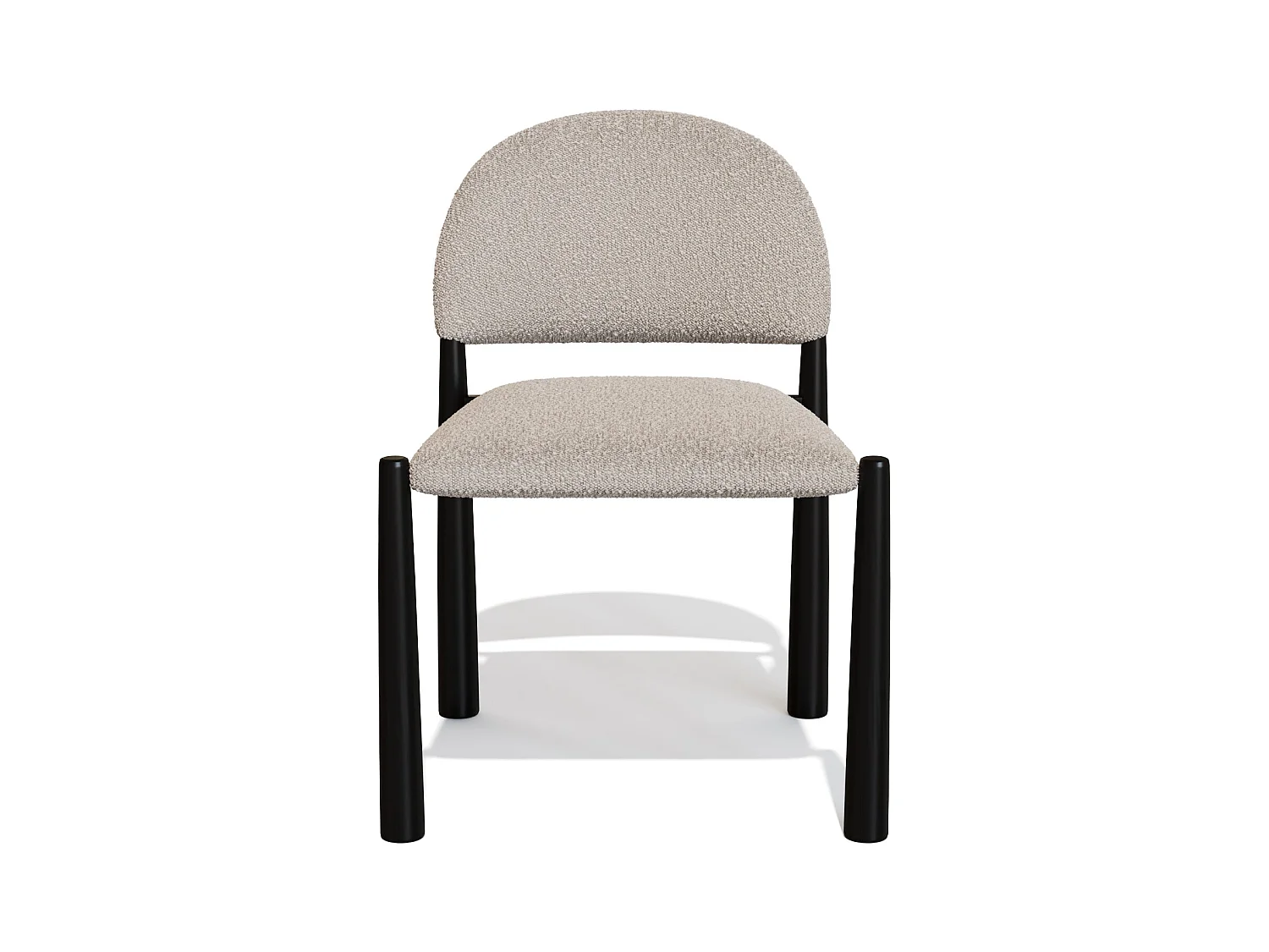 Lot de 2 chaises bouclette taupe et pieds noirs MILO