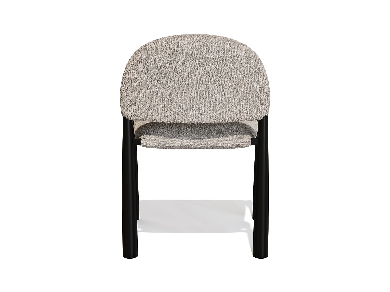 Lot de 2 chaises bouclette taupe et pieds noirs MILO