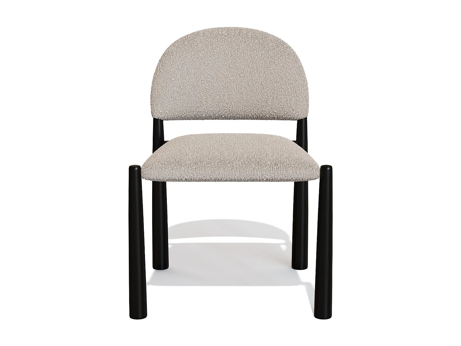 Lot de 2 chaises bouclette taupe et pieds noirs MILO