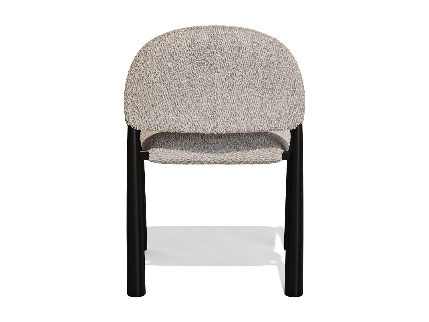 Lot de 2 chaises bouclette taupe et pieds noirs MILO