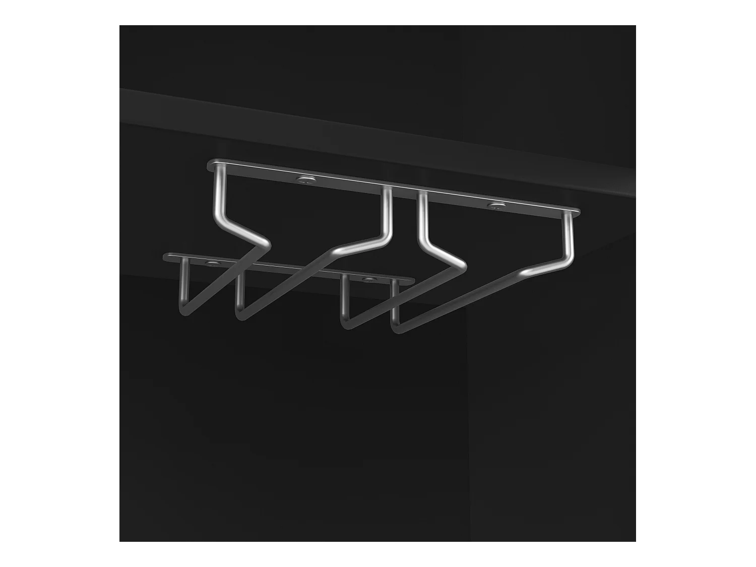 URBAN MEUBLE Buffet de cuisine noir avec porte-verres et range bouteille