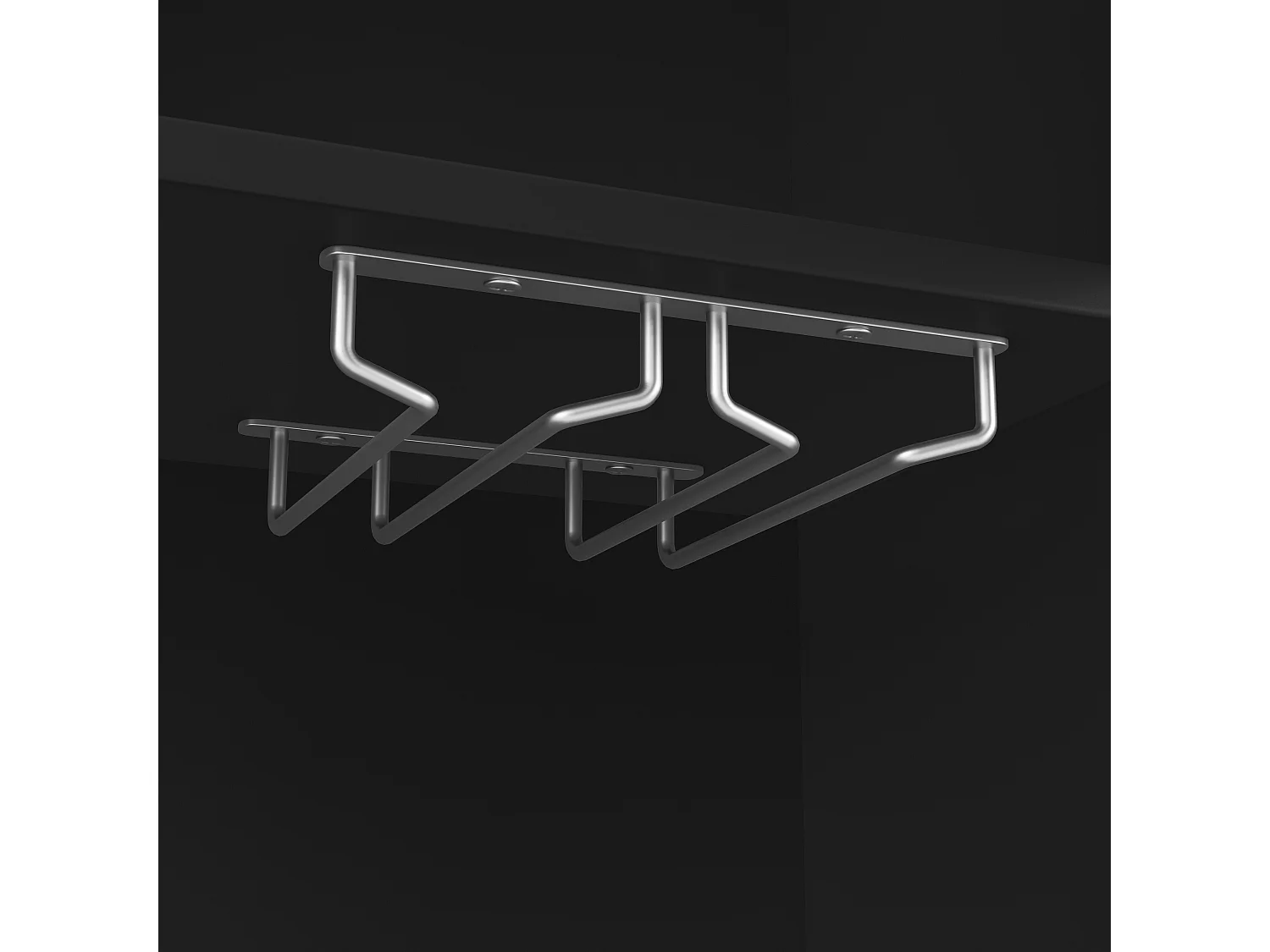 URBAN MEUBLE Buffet de cuisine noir avec porte-verres et range bouteille