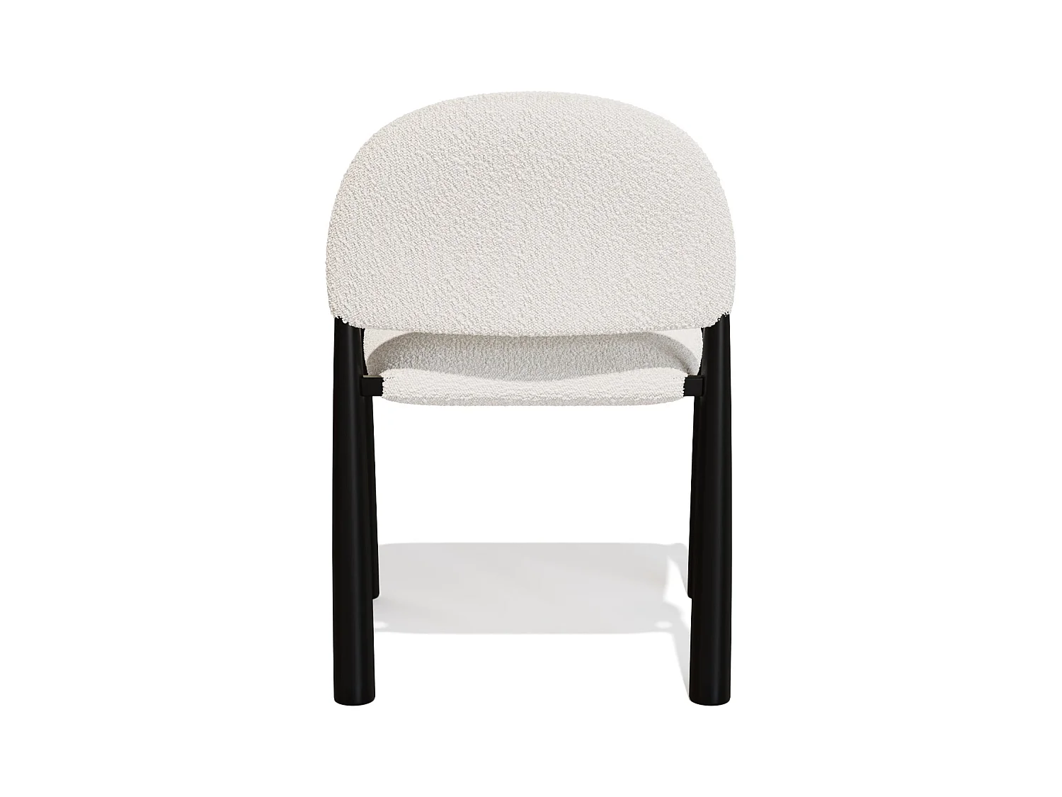 Lot de 2 chaises bouclette crème et pieds noirs MILO