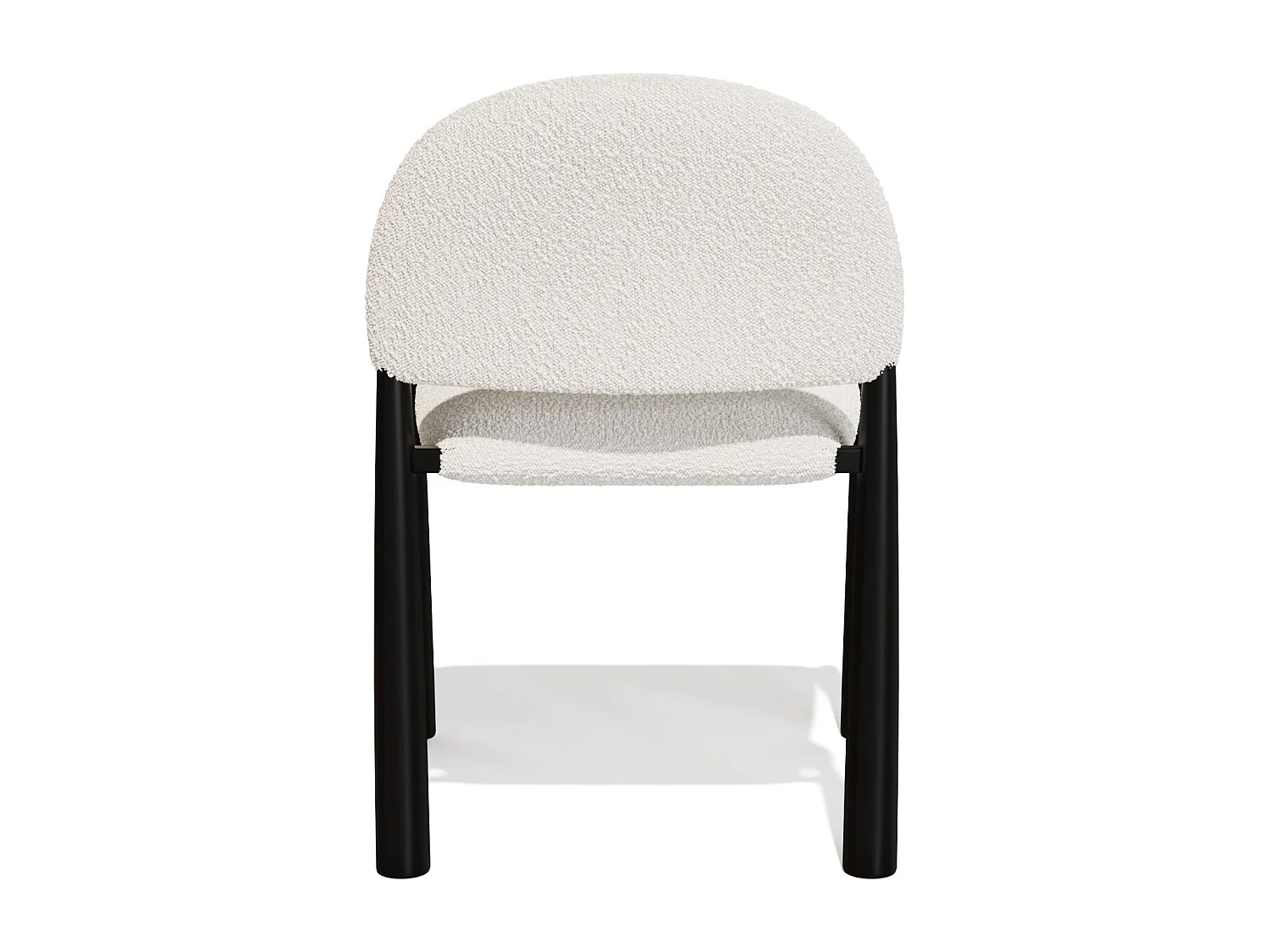 Lot de 2 chaises bouclette crème et pieds noirs MILO