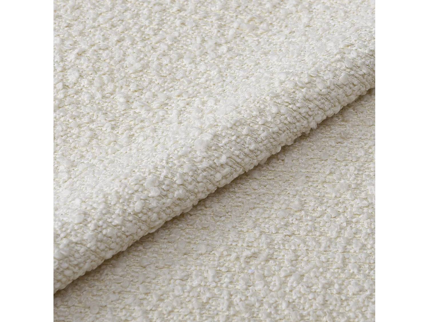 Lot de 2 chaises bouclette crème et pieds noirs MILO