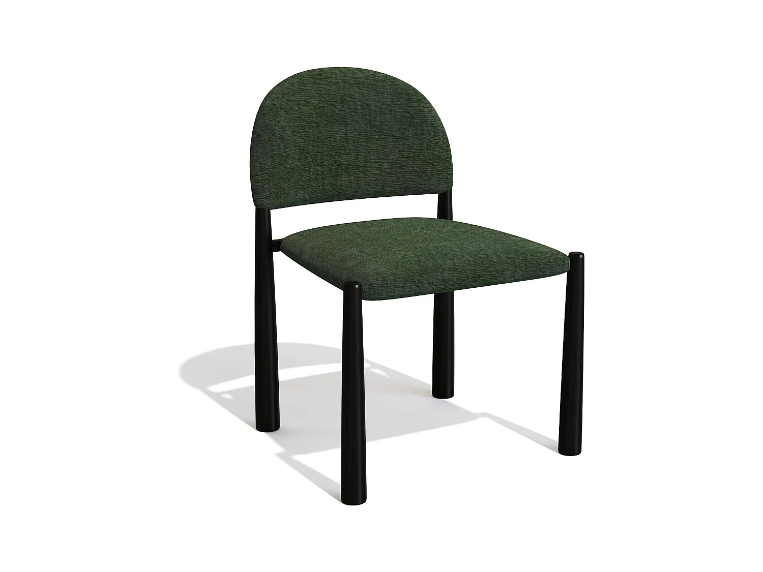 Lot de 2 chaises velours texturé kaki et pieds noirs MILO