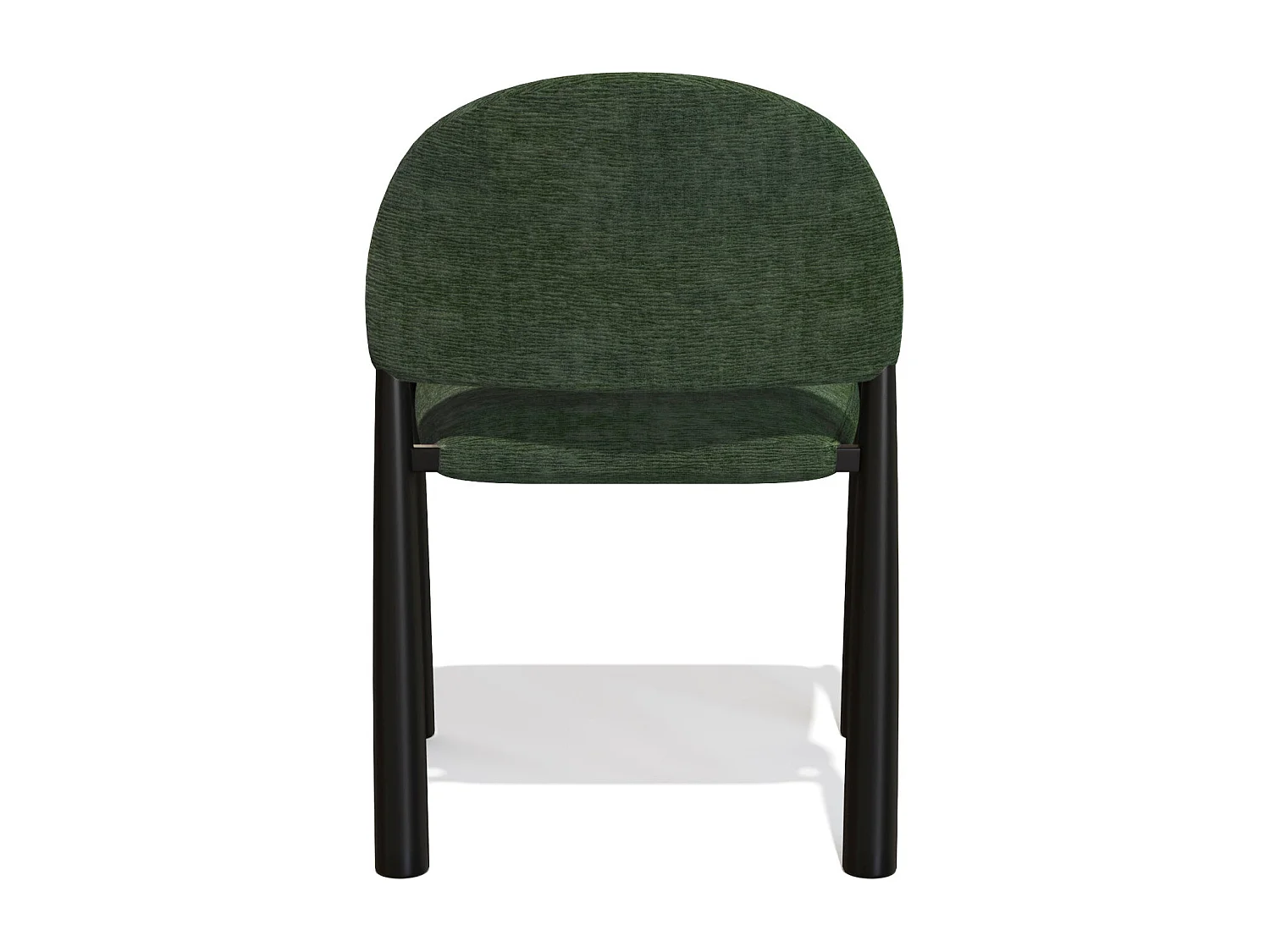 Lot de 2 chaises velours texturé kaki et pieds noirs MILO