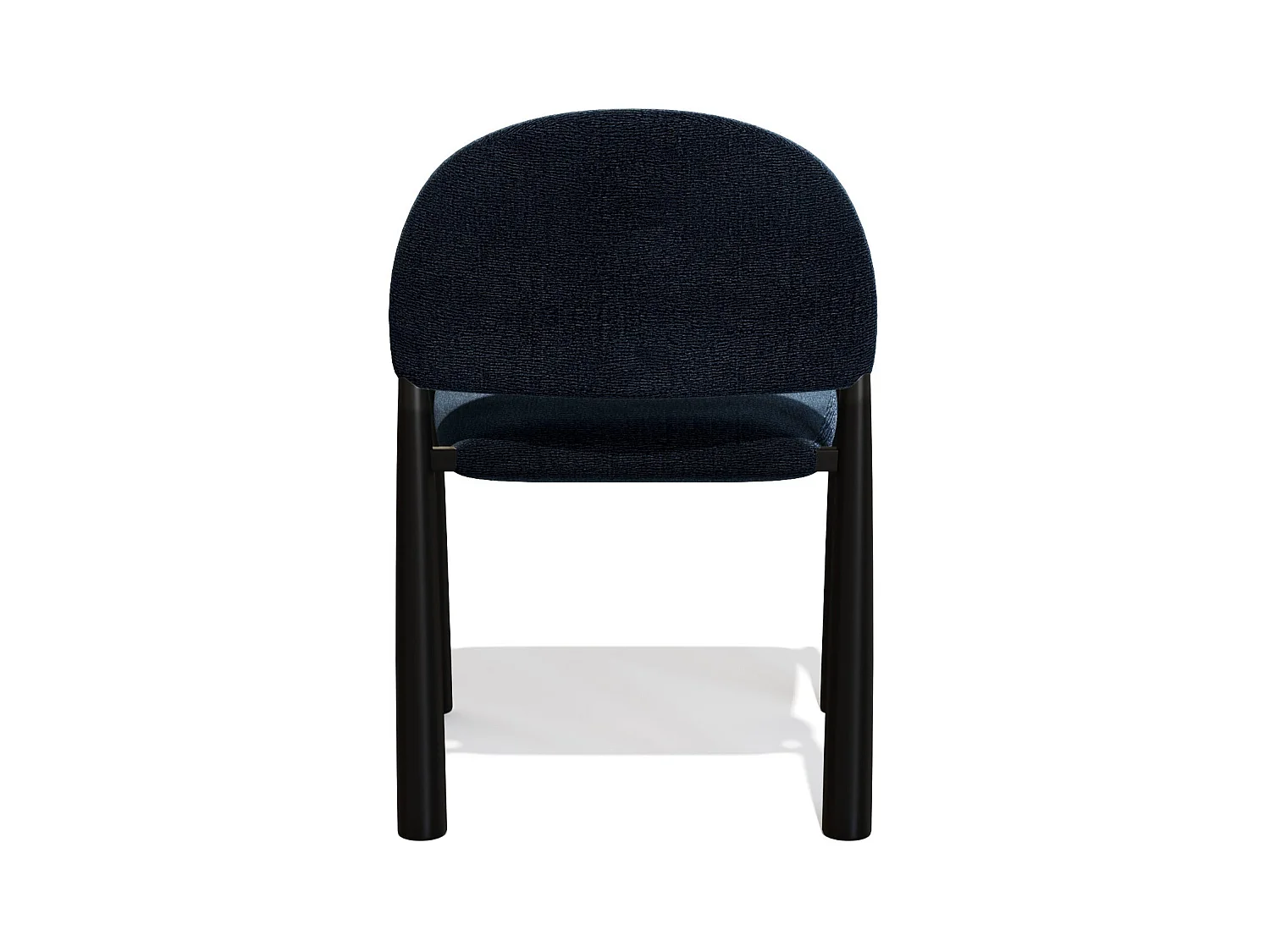 Lot de 2 chaises velours texturé bleu foncé et pieds noirs MILO