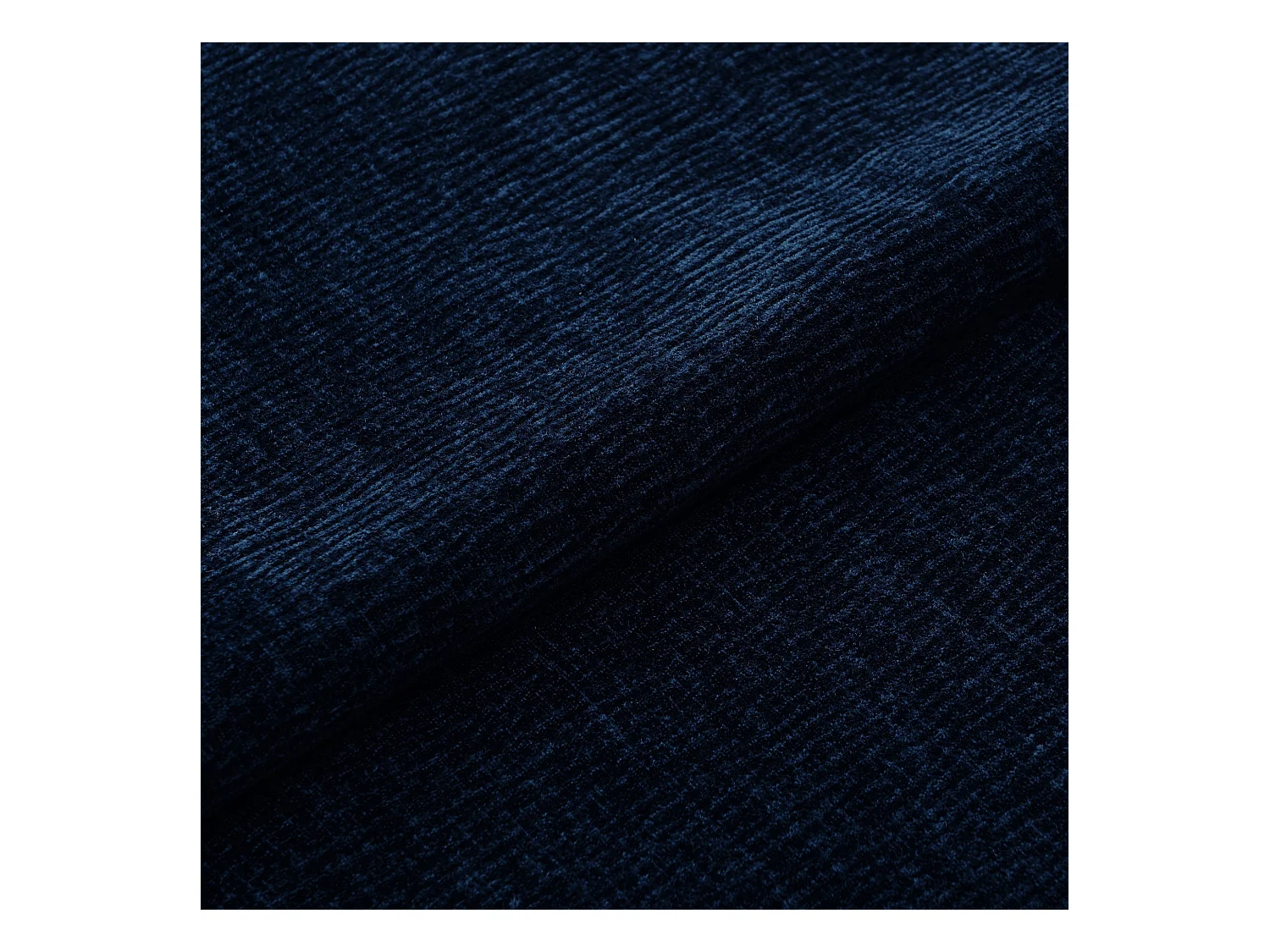 Lot de 2 chaises velours texturé bleu foncé et pieds noirs MILO