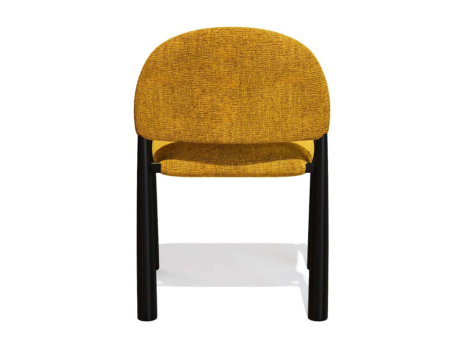 Lot de 2 chaises velours texturé moutarde et pieds noirs MILO