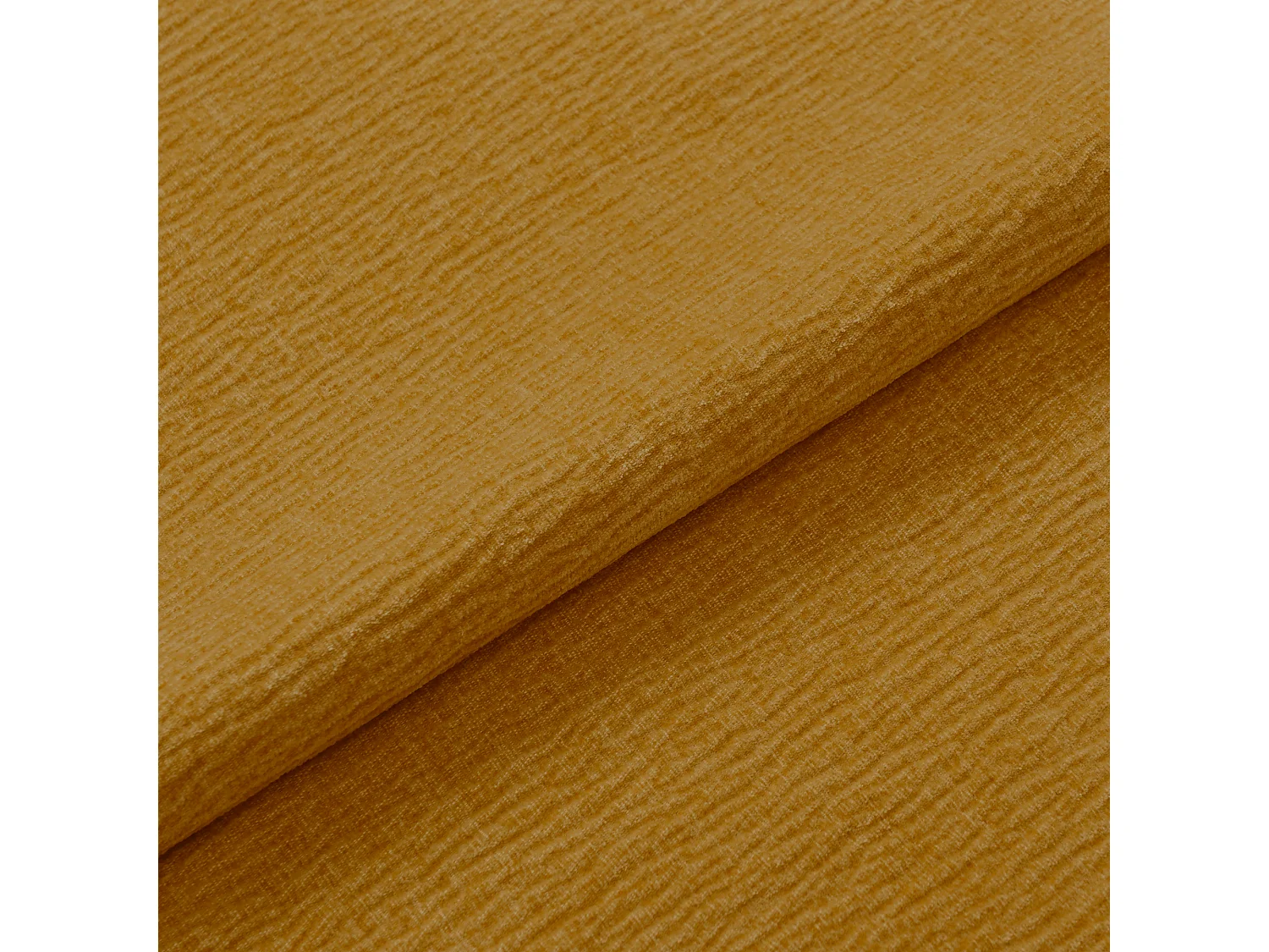 Lot de 2 chaises velours texturé moutarde et pieds noirs MILO