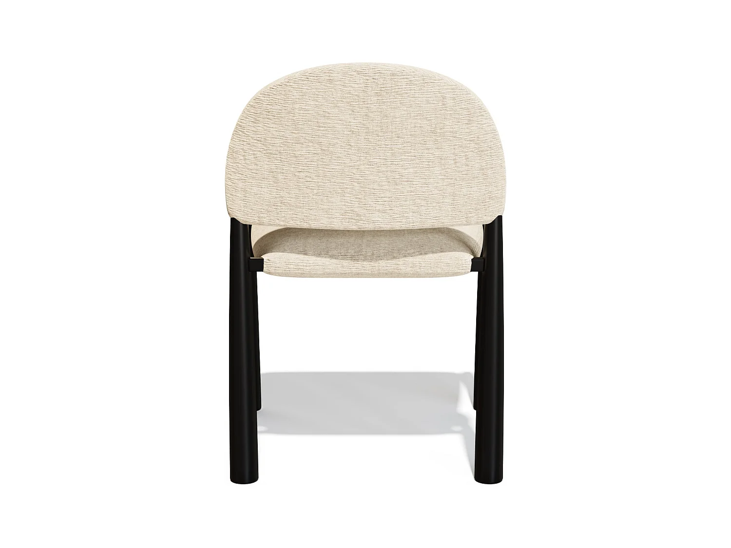 Lot de 2 chaises velours texturé beige et pieds noirs MILO