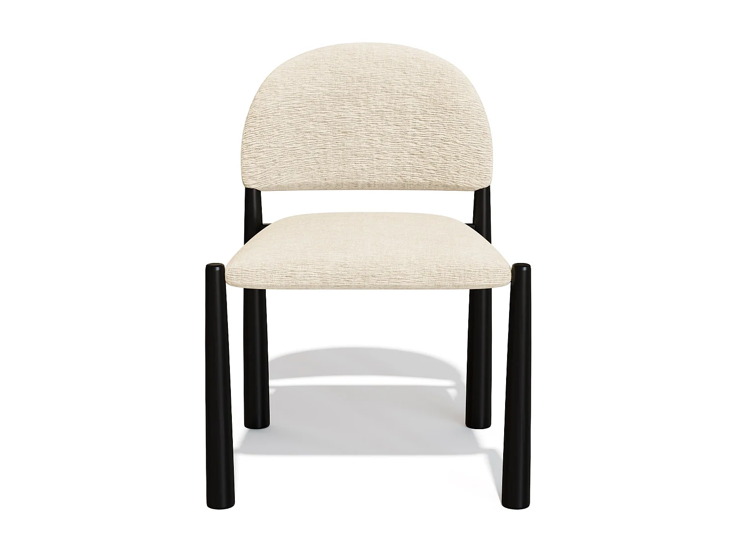 Lot de 2 chaises velours texturé beige et pieds noirs MILO