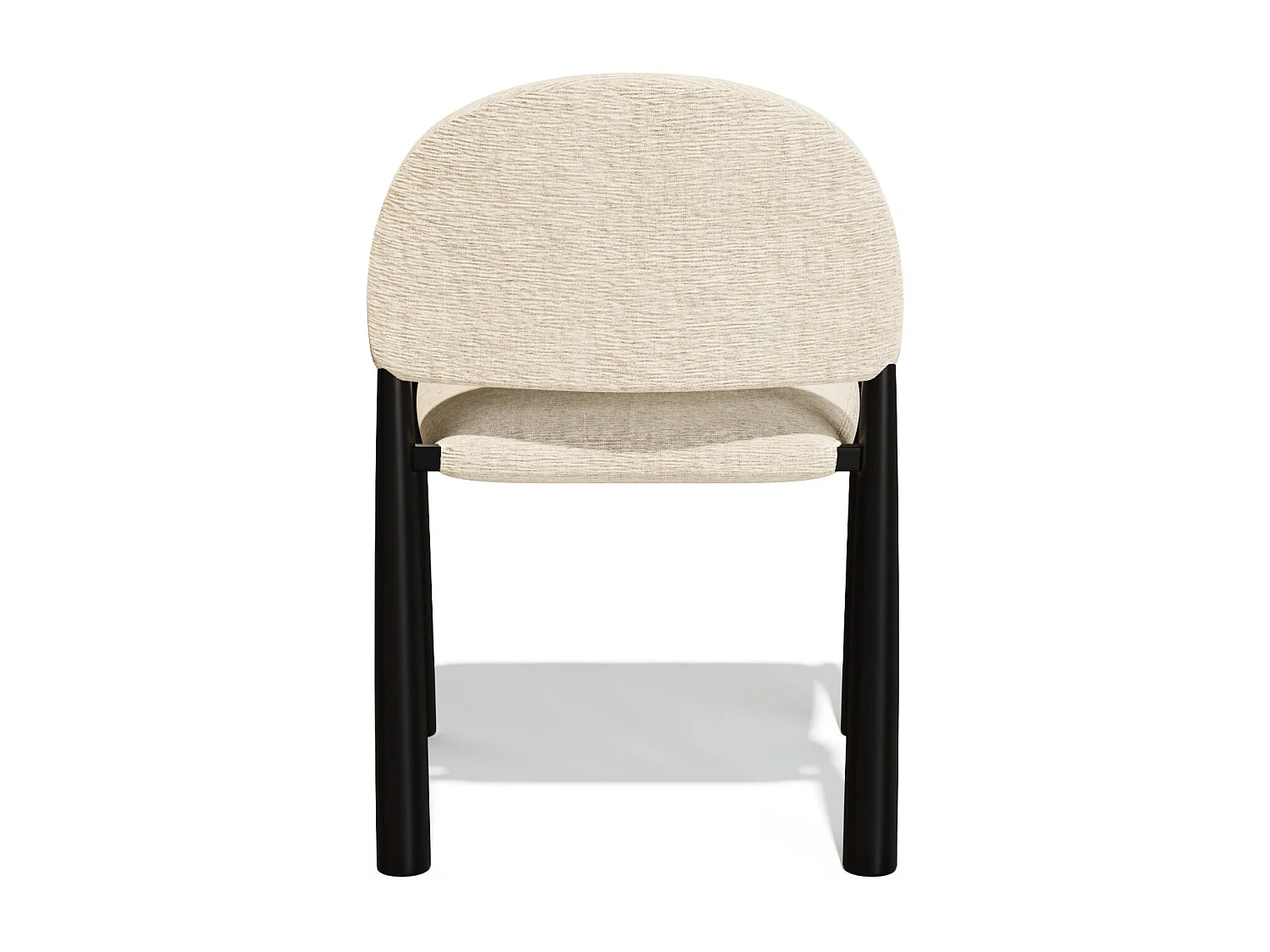 Lot de 2 chaises velours texturé beige et pieds noirs MILO