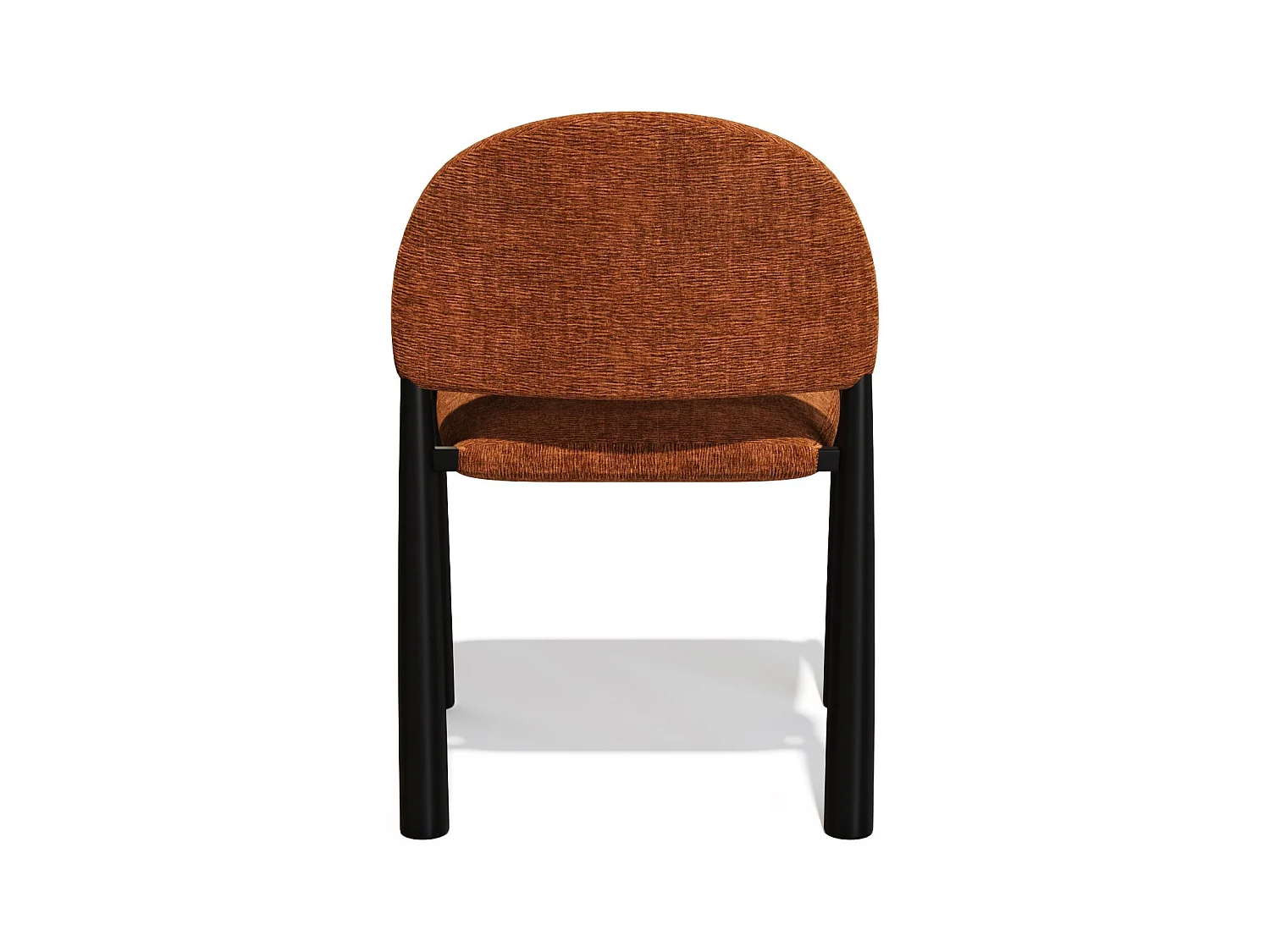 Lot de 2 chaises velours texturé terracotta et pieds noirs MILO