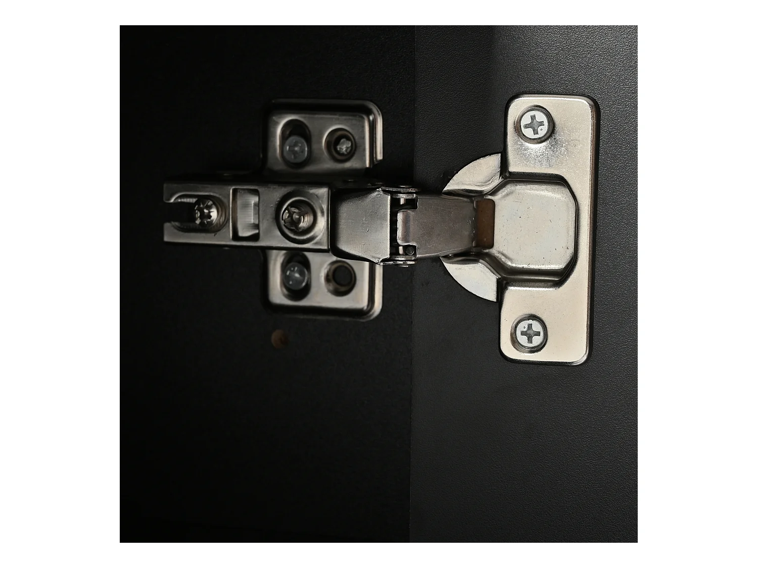 URBAN MEUBLE Meuble TV noir porte rainuré accents dorés