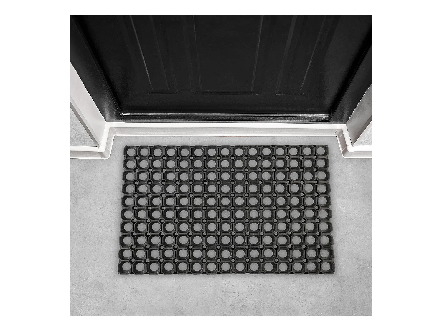 Paillasson Caillebotis Caoutchouc 40x60cm Noir