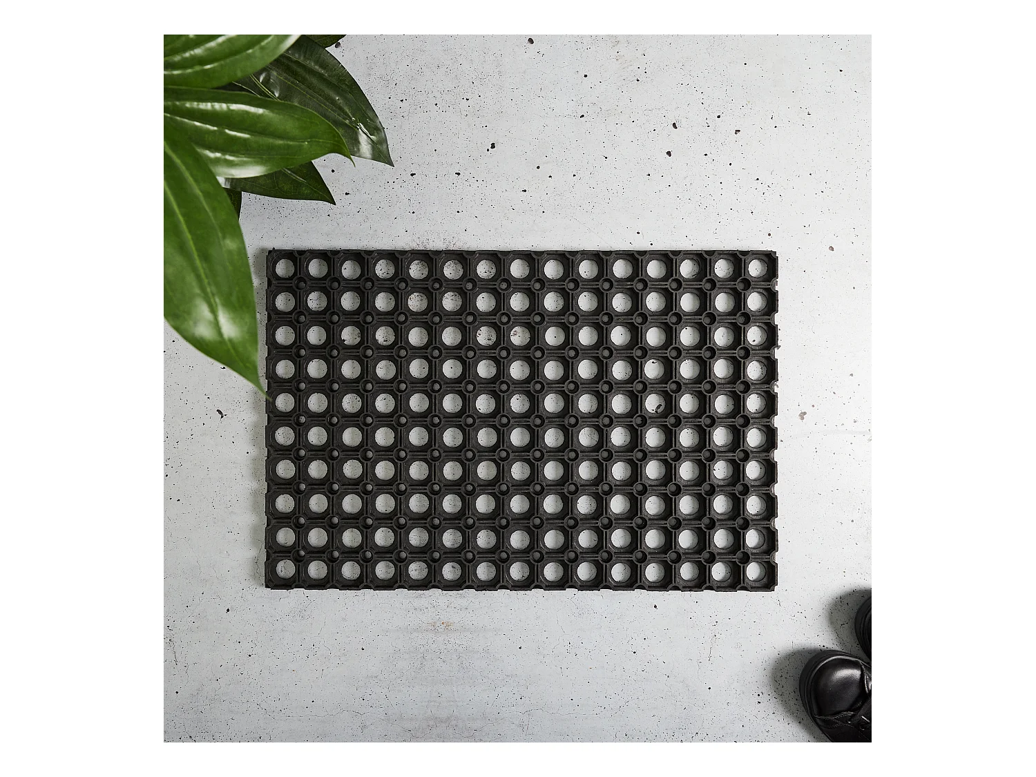 Paillasson Caillebotis Caoutchouc 40x60cm Noir