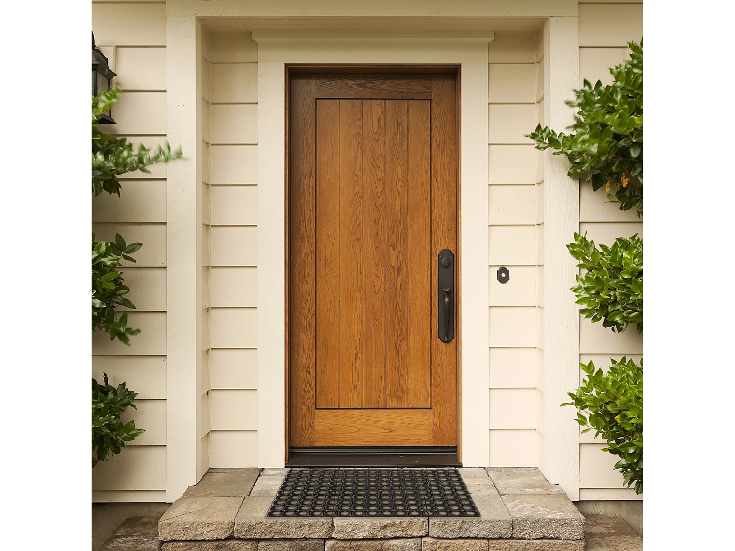 Paillasson Caillebotis Caoutchouc 40x60cm Noir