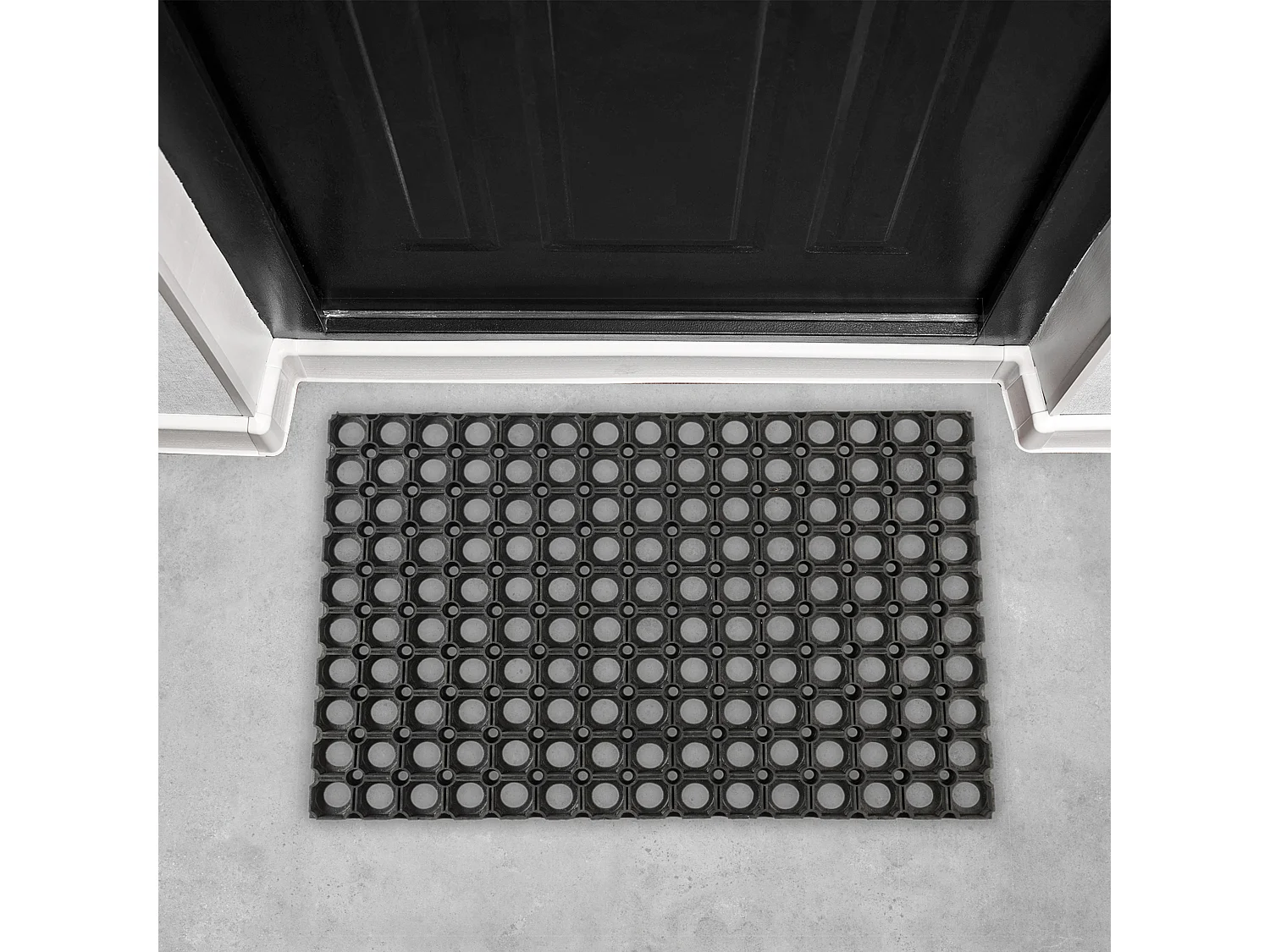 Paillasson Caillebotis Caoutchouc 40x60cm Noir