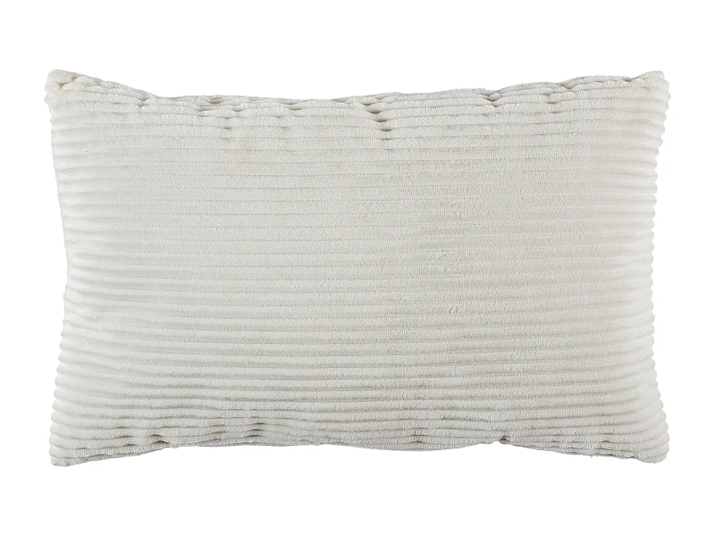 Coussin Flanelle Cotelet 30x50cm Gris, Rouge, Blanc