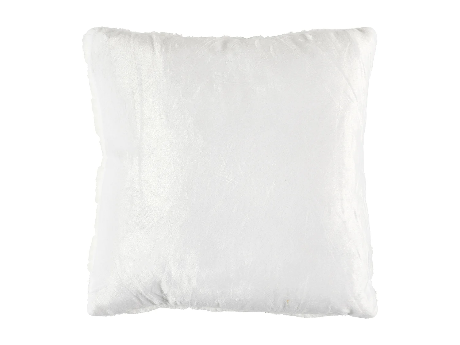 Coussin Flanelle Damier Blanc Et Beige 40x40cm Blanc