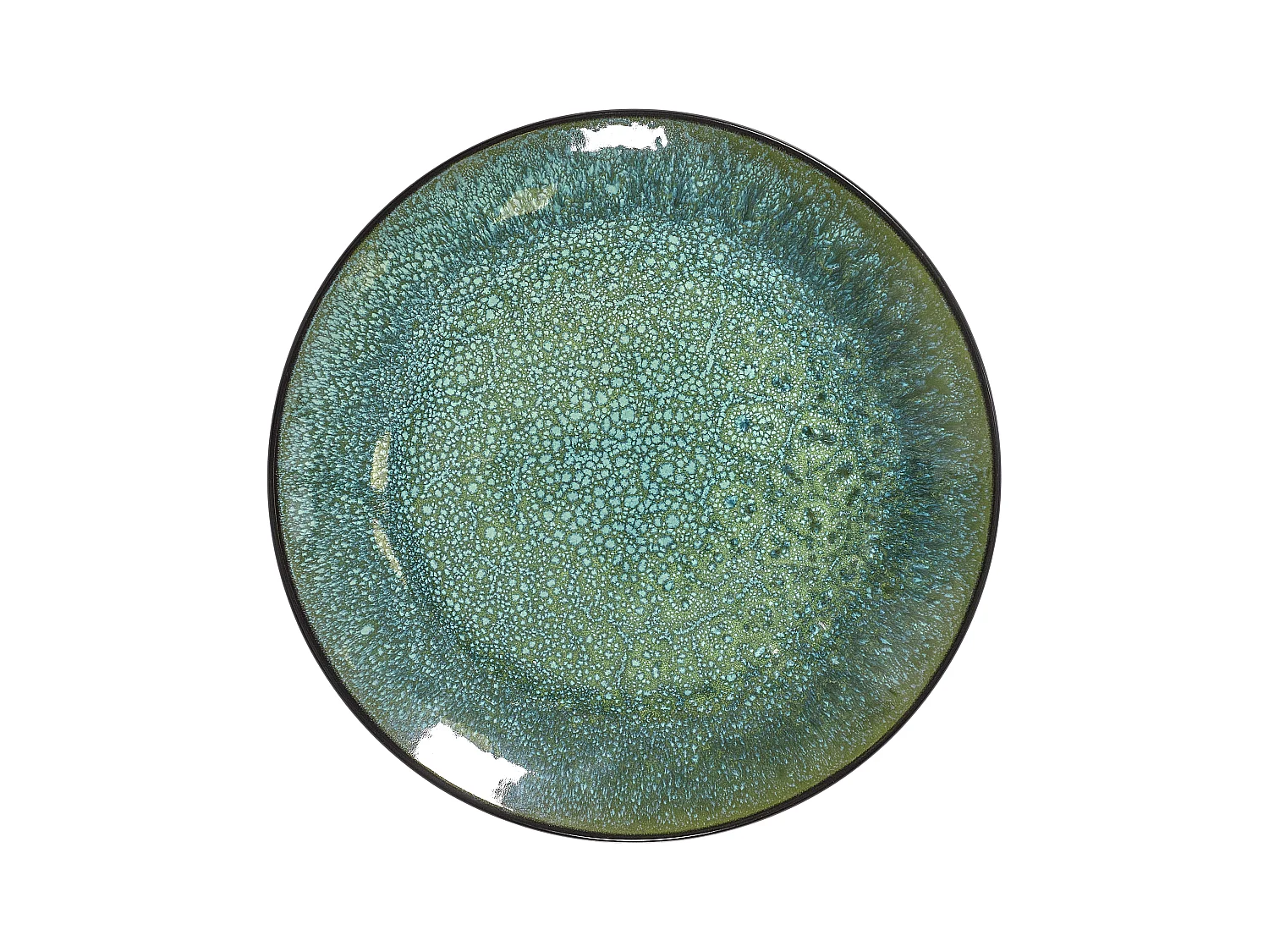 Assiette Elia D27cm Vert, Noir