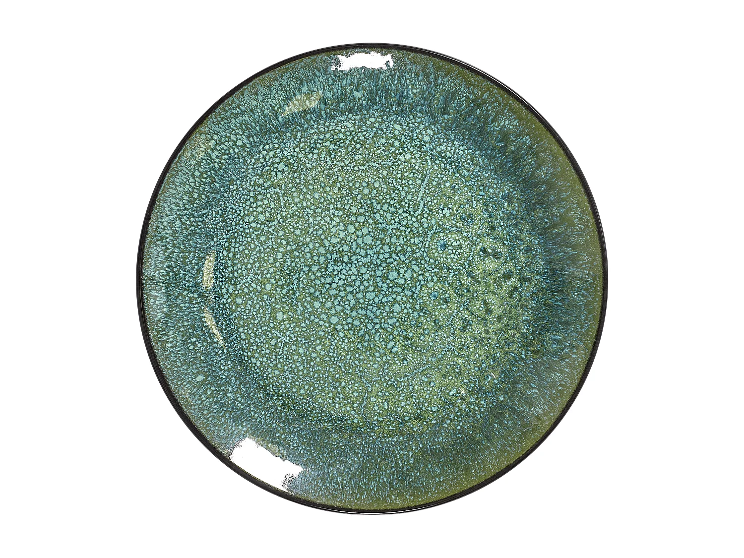 Assiette Elia D27cm Vert, Noir