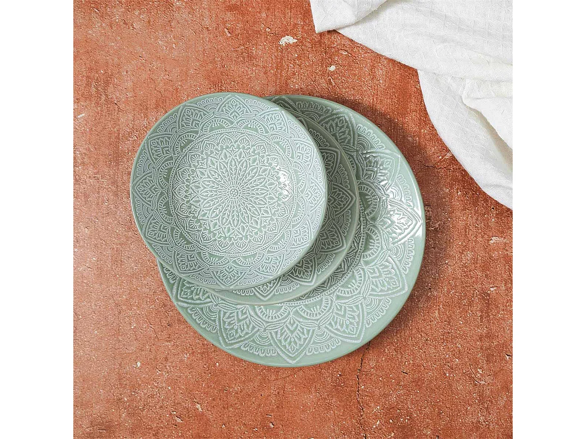 Assiette Creuse Sahara Vert 18.5cm Vert