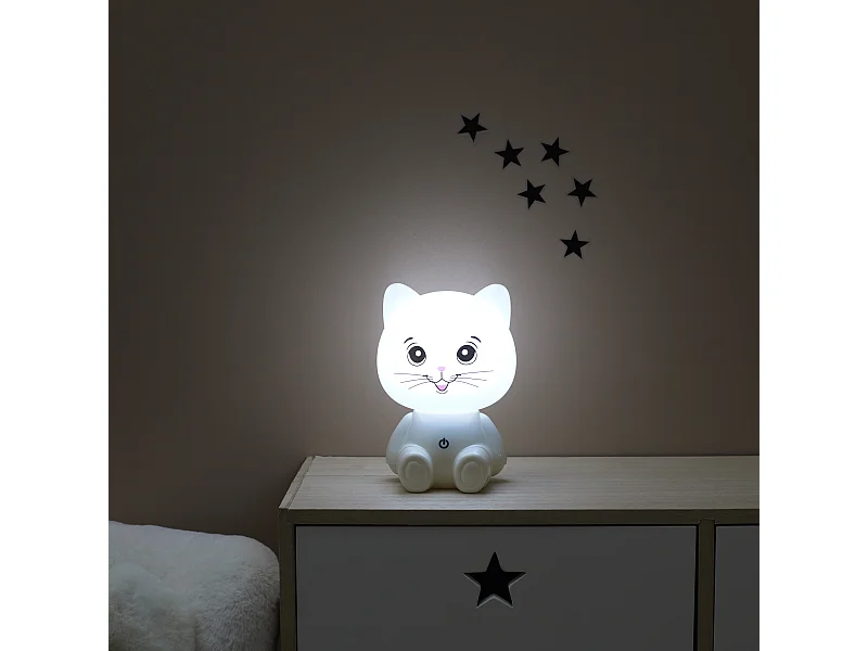 Lampe Veilleuse Chat Usb Blanc