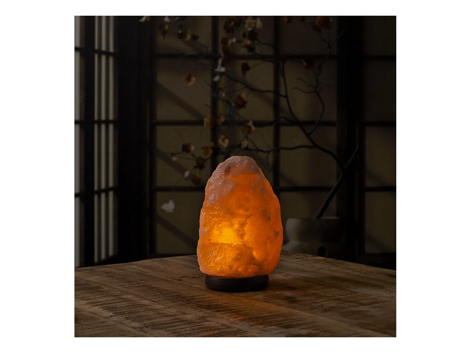 Lampe de Sel à Poser "Pierre" 17cm Rose