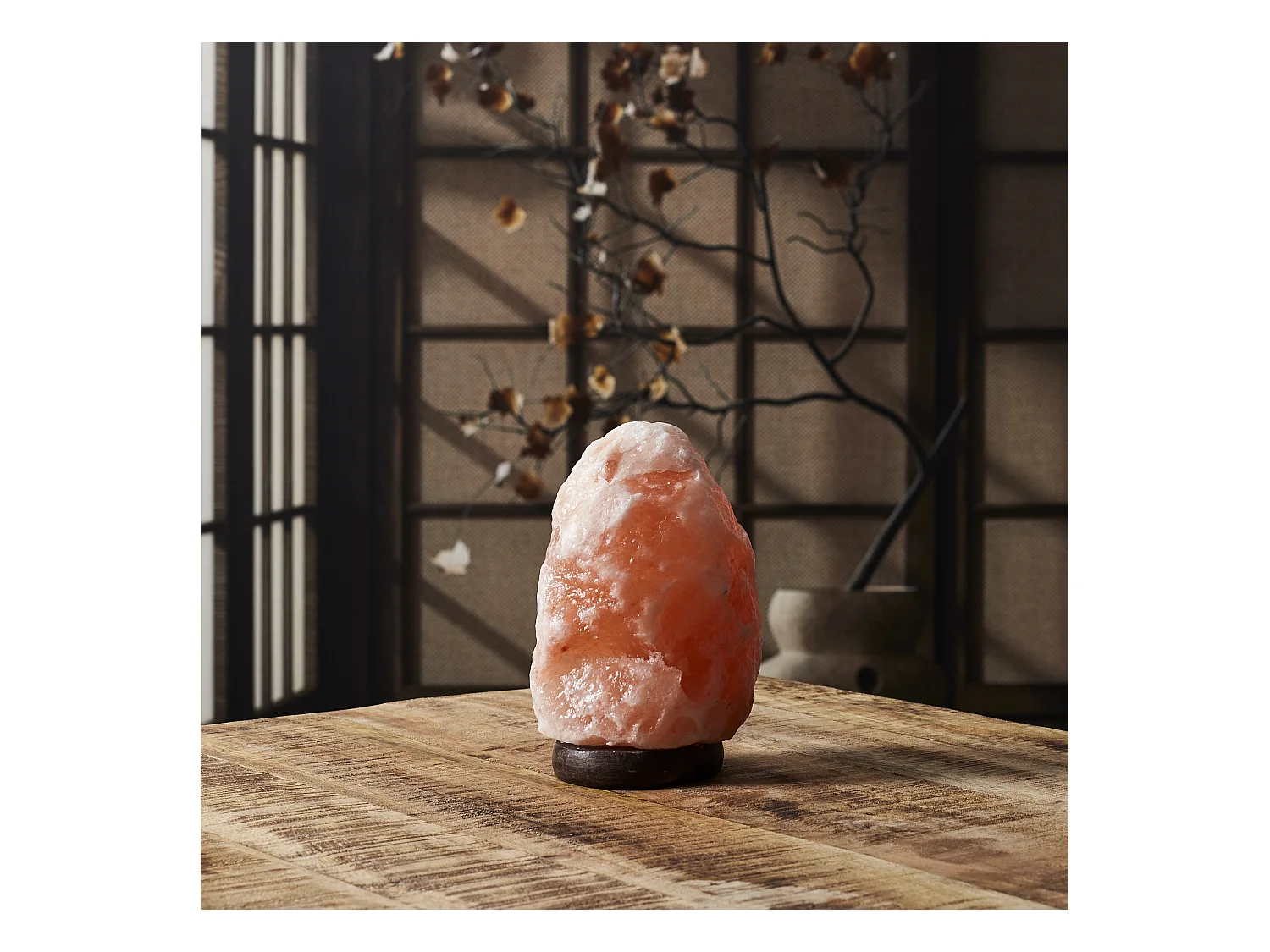 Lampe de Sel à Poser "Pierre" 17cm Rose