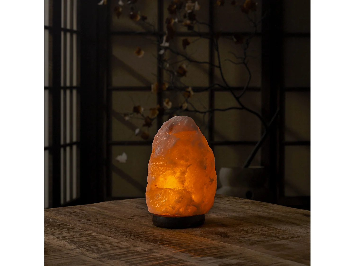 Lampe De Sel Socle Bois Rose