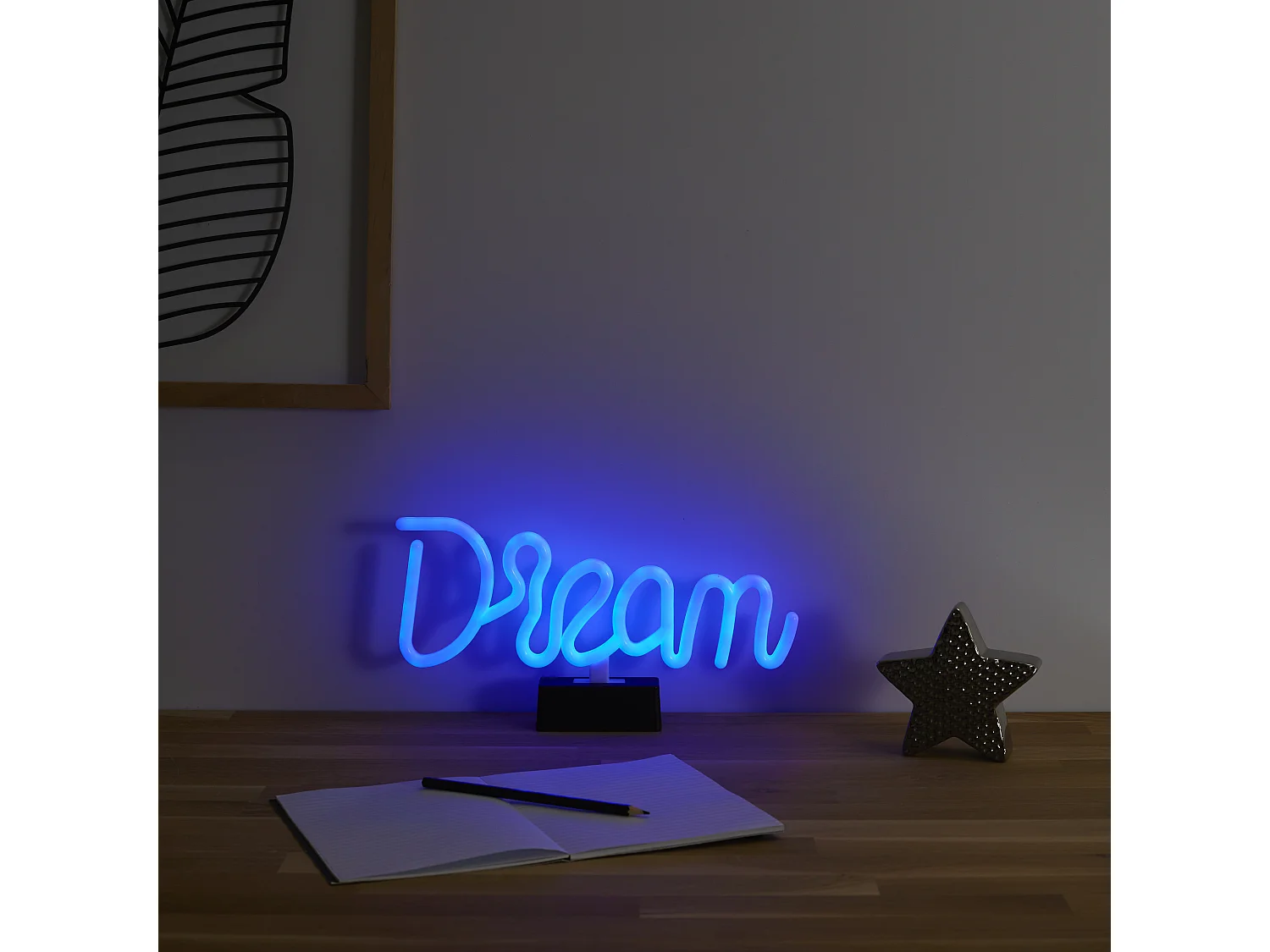 Lampe Led Effet Neon Dream A Piles Bleu