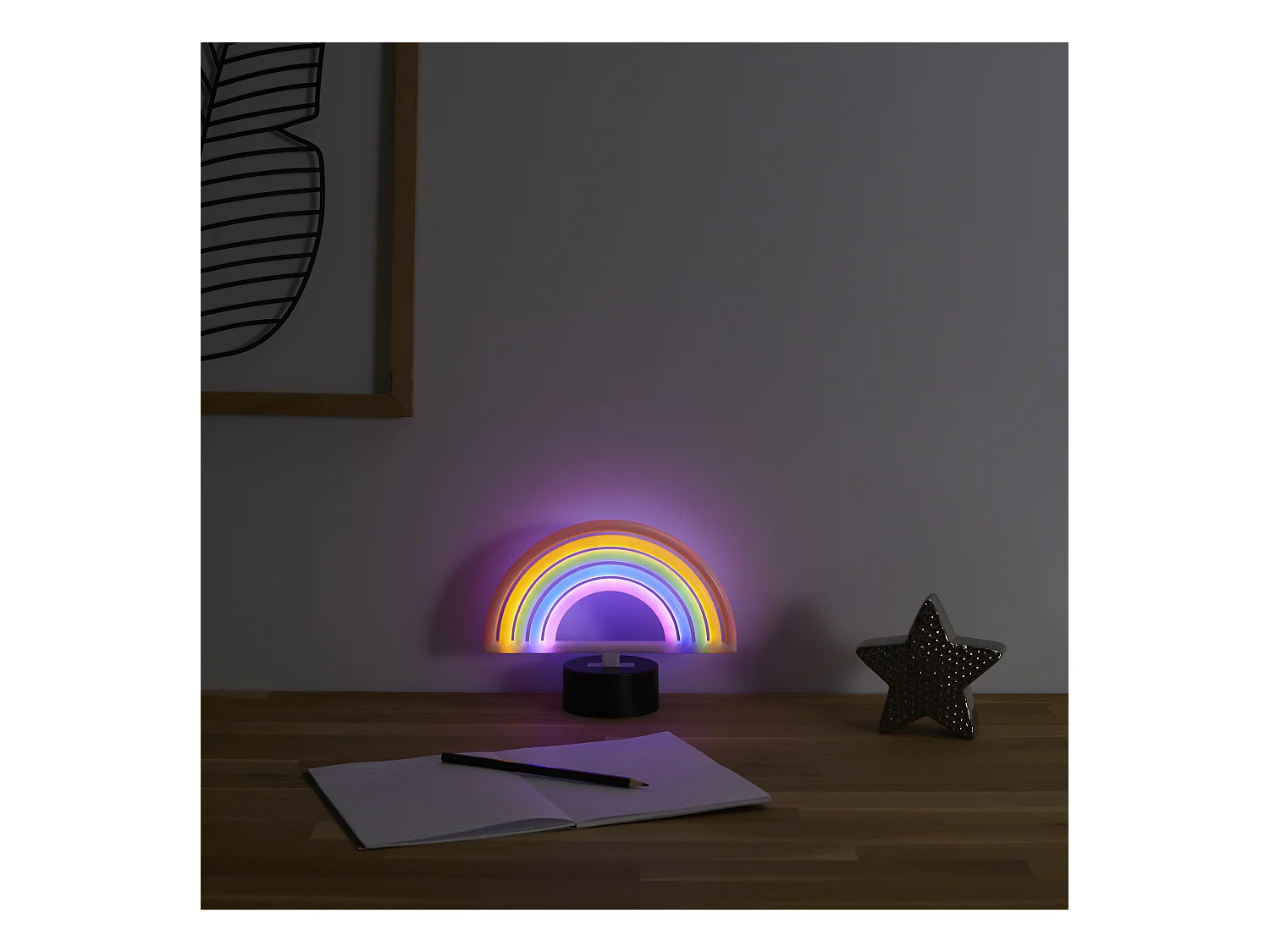 Lampe Led Effet Neon Arc En Ciel A Piles Multicolore
