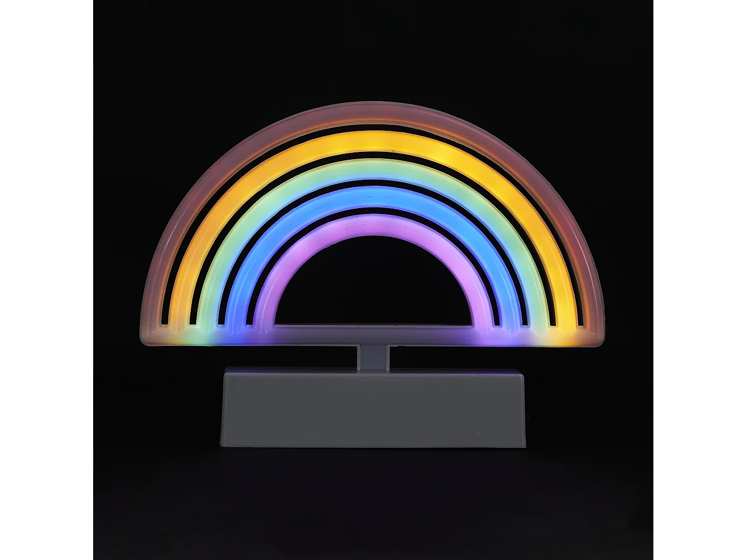 Lampe Led Effet Neon Arc En Ciel A Piles Multicolore