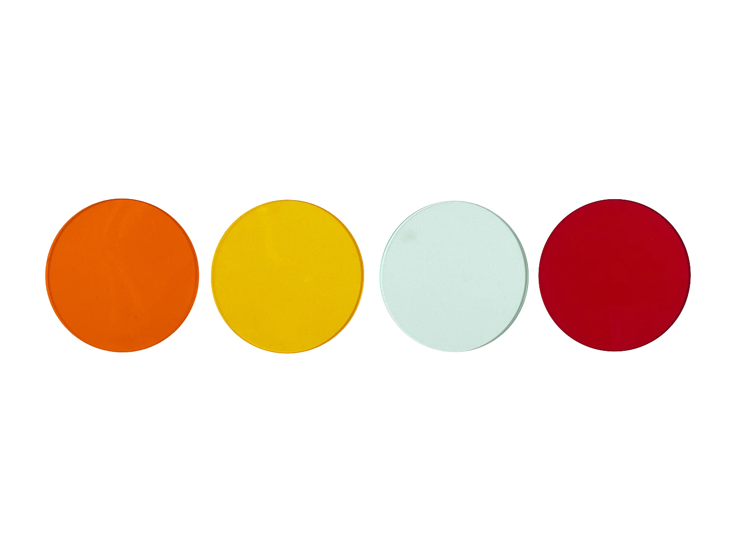 Dessous De Verre Colores D10cm Vert, Jaune, Rouge, Bleu