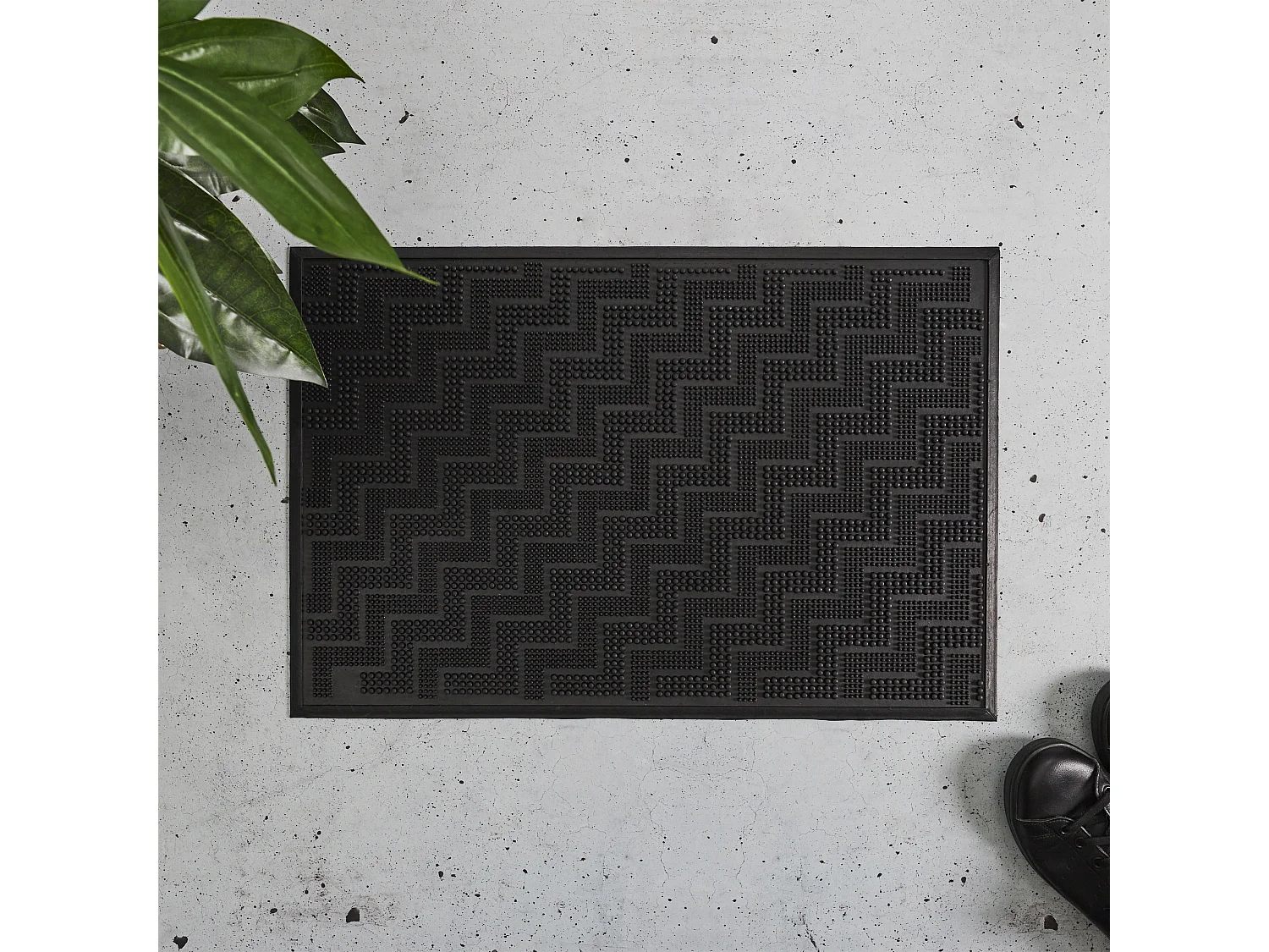 Tapis Caoutchouc A Relief 40x60cm Noir