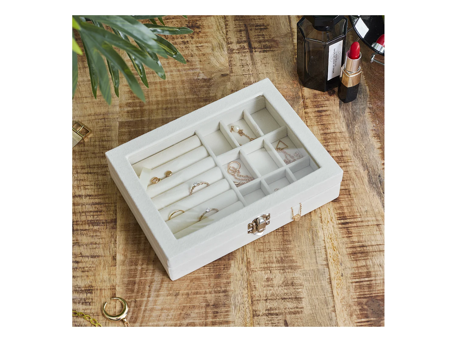 Boite A Bijoux Feutrine2 Blanc