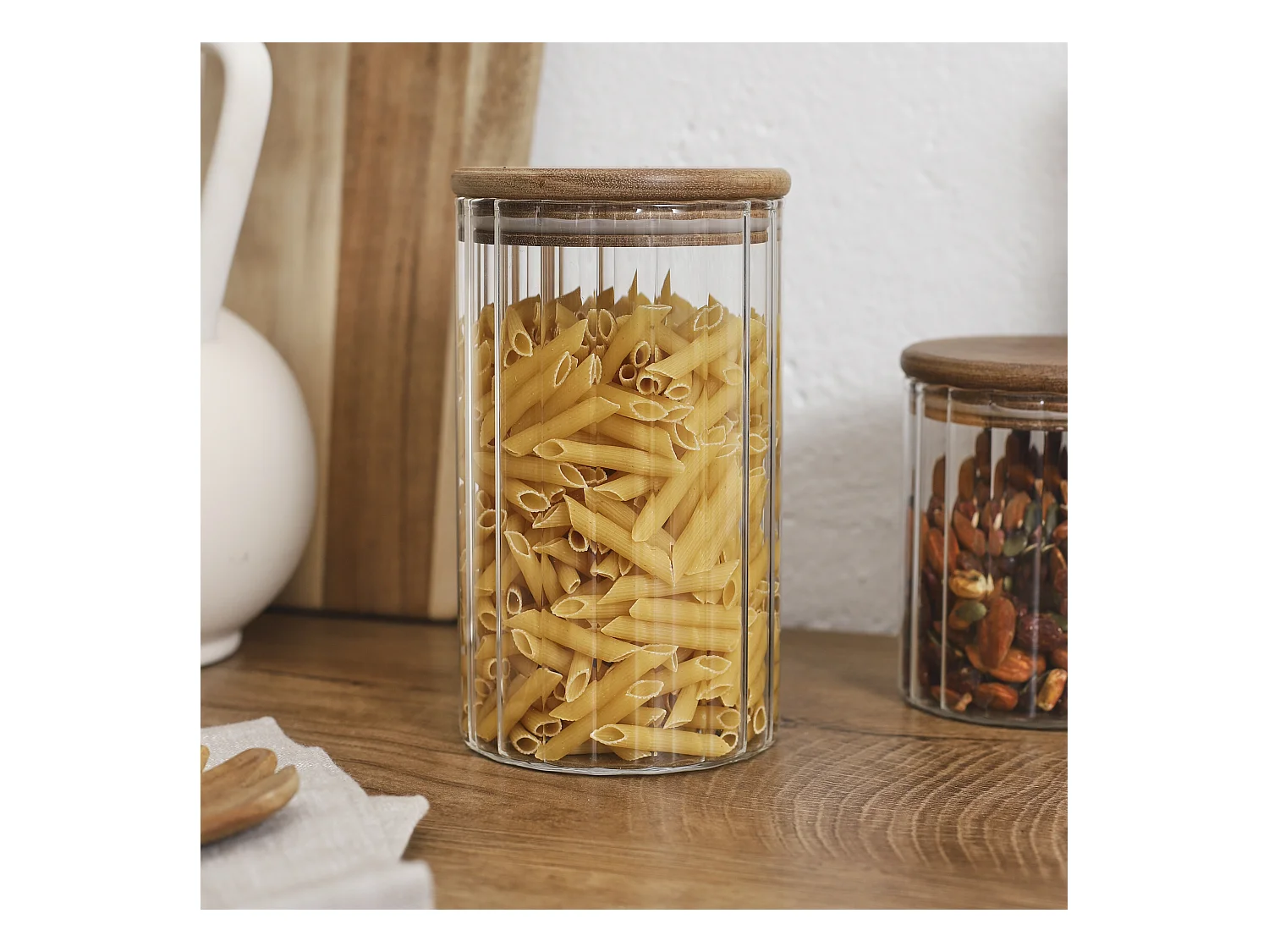 Bocal Conservation Couverle Acacia 70cl Transparent